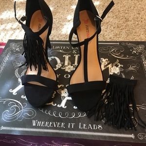 Black stiletto high heels